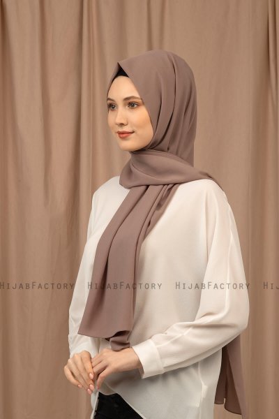 Yildiz - Taupe Crepe Chiffon Hijab