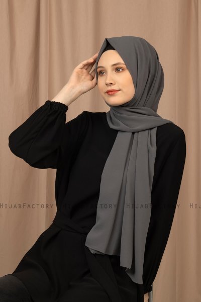 Yildiz - Grå Crepe Chiffon Hijab