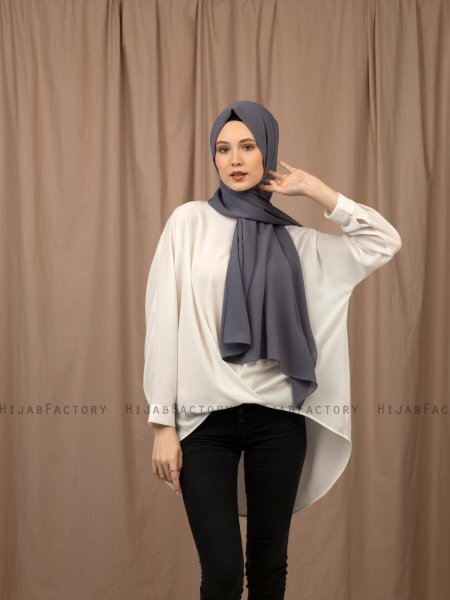 Yildiz - Antracit Crepe Chiffon Hijab