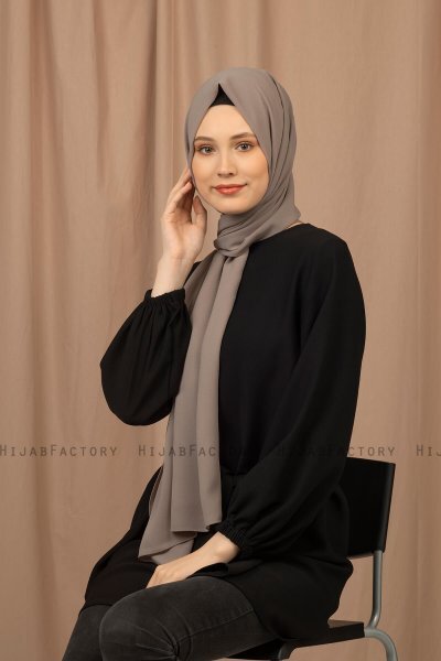 Yildiz - Mörk Sand Crepe Chiffon Hijab