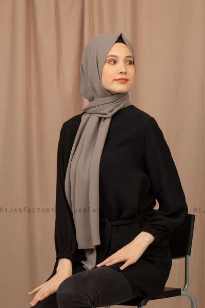 Yildiz - Mörk Sand Crepe Chiffon Hijab