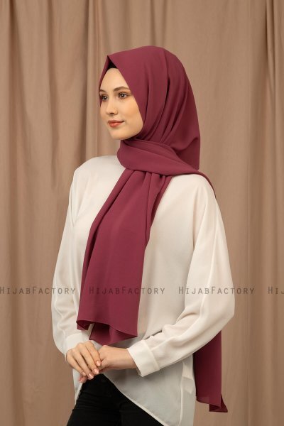 Yildiz - Plommon Crepe Chiffon Hijab