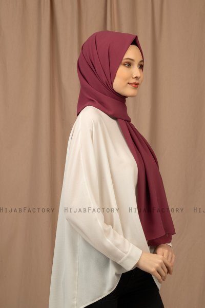 Yildiz - Plommon Crepe Chiffon Hijab