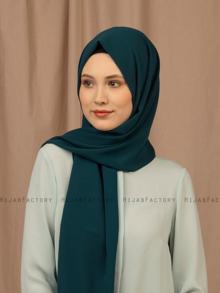 Yildiz - Mörkgrön Crepe Chiffon Hijab