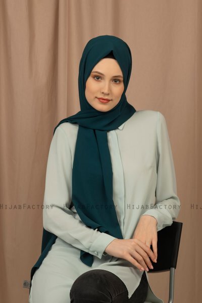 Yildiz - Mörkgrön Crepe Chiffon Hijab