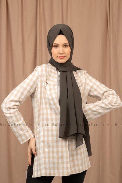 Yildiz - Khaki Crepe Chiffon Hijab