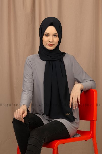 Yildiz - Mörk Marinblå Crepe Chiffon Hijab