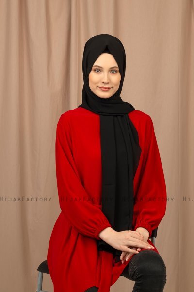 Yildiz - Svart Crepe Chiffon Hijab