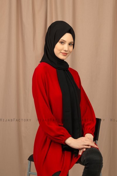 Yildiz - Svart Crepe Chiffon Hijab