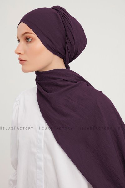 Afet - Mörklila Comfort Hijab