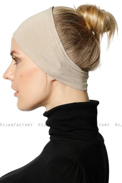 Cemre - Ljus Taupe Bandana Underslöja