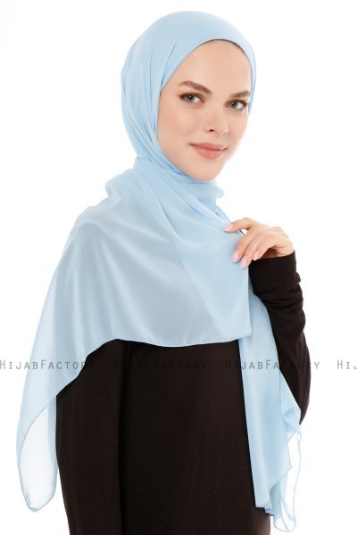 Derya - Ljusblå Praktisk Chiffon Hijab