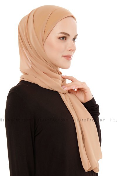Derya - Gold Praktisk Chiffon Hijab