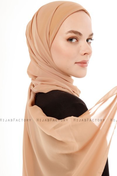 Derya - Gold Praktisk Chiffon Hijab