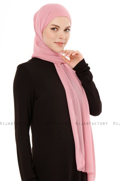 Derya - Mörkrosa Praktisk Chiffon Hijab