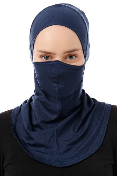 Damla - Marinblå Ninja Hijab Mask Underslöja
