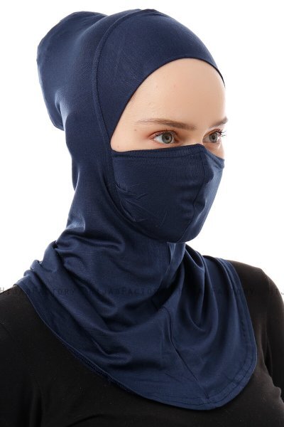 Damla - Marinblå Ninja Hijab Mask Underslöja