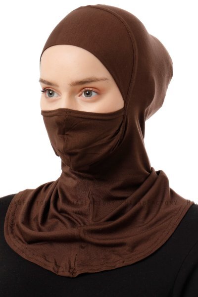 Damla - Brun Ninja Hijab Mask Underslöja