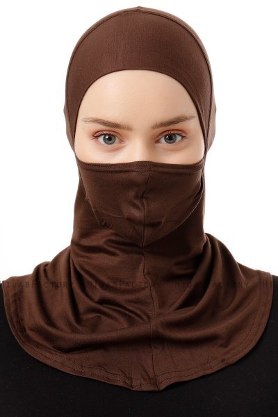 Damla - Brun Ninja Hijab Mask Underslöja