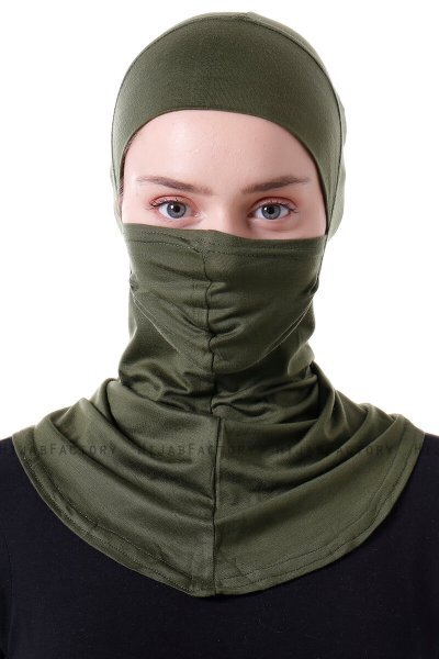Damla - Khaki Ninja Hijab Mask Underslöja