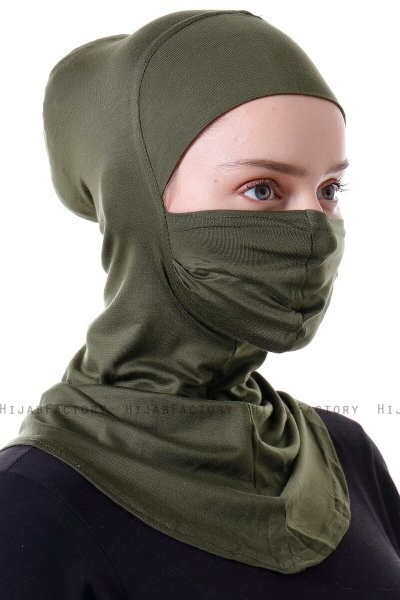 Damla - Khaki Ninja Hijab Mask Underslöja