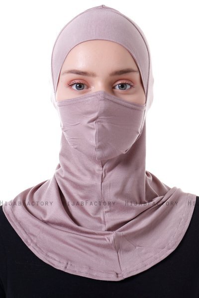 Damla - Stengrå Ninja Hijab Mask Underslöja