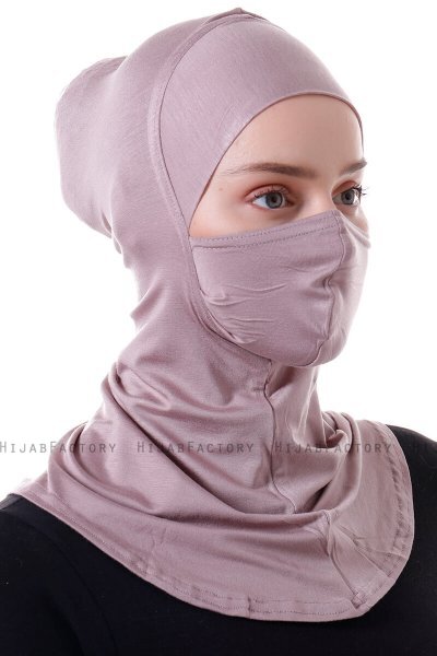 Damla - Stengrå Ninja Hijab Mask Underslöja