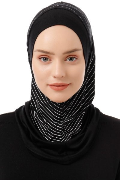 Babe Plain - Svart & Vit One-Piece Al Amira Hijab