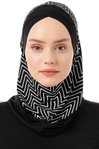 Silva Cross - Svart & Vit One-Piece Al Amira Hijab