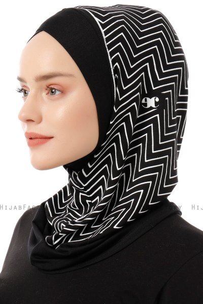 Silva Cross - Svart & Vit One-Piece Al Amira Hijab