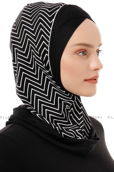 Silva Cross - Svart & Vit One-Piece Al Amira Hijab