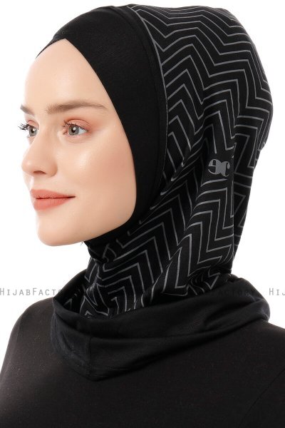 Silva Cross - Svart & Ljusgrå One-Piece Al Amira Hijab