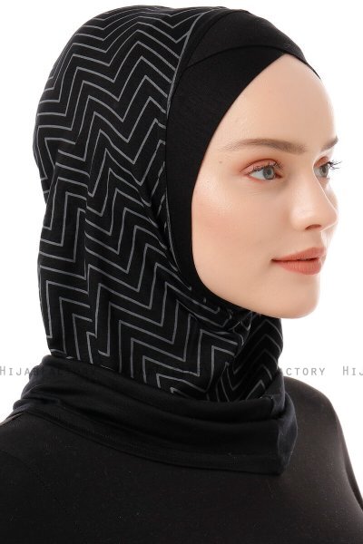 Silva Cross - Svart & Ljusgrå One-Piece Al Amira Hijab