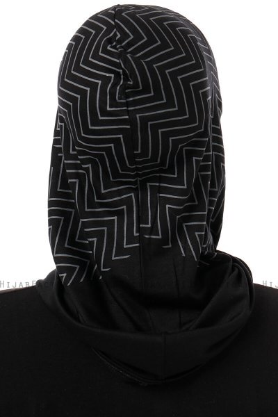 Silva Cross - Svart & Ljusgrå One-Piece Al Amira Hijab