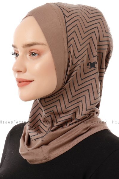 Silva Cross - Mörk Taupe One-Piece Al Amira Hijab