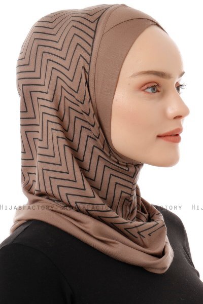 Silva Cross - Mörk Taupe One-Piece Al Amira Hijab