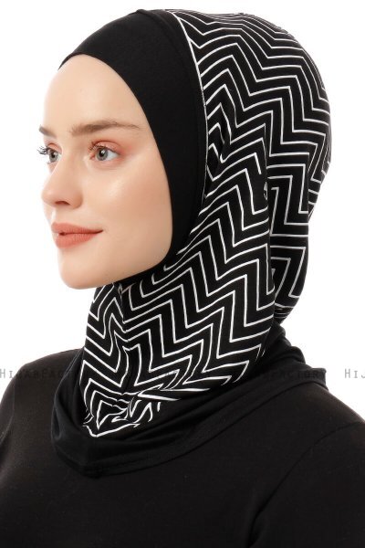 Silva Plain - Svart & Vit One-Piece Al Amira Hijab