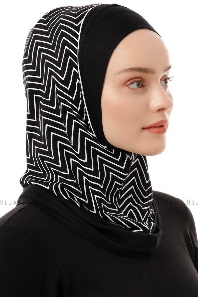 Silva Plain - Svart & Vit One-Piece Al Amira Hijab