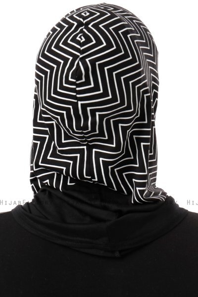 Silva Plain - Svart & Vit One-Piece Al Amira Hijab