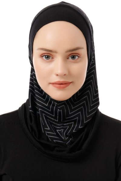Silva Plain - Svart & Ljusgrå One-Piece Al Amira Hijab