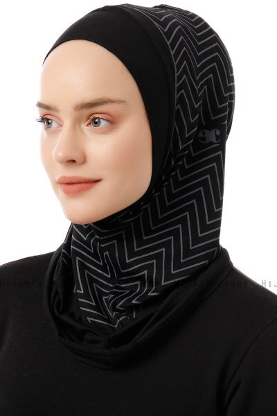 Silva Plain - Svart & Ljusgrå One-Piece Al Amira Hijab