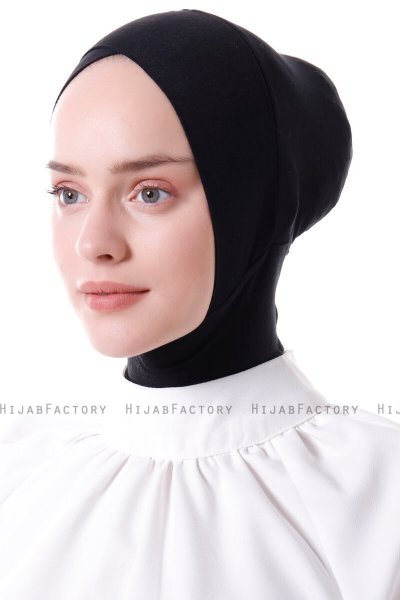 Elnara - Svart Cross Hijab Underslöja