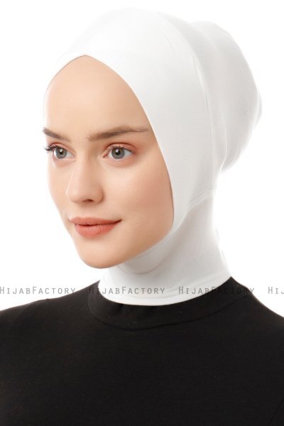 Elnara - Vit Cross Hijab Underslöja