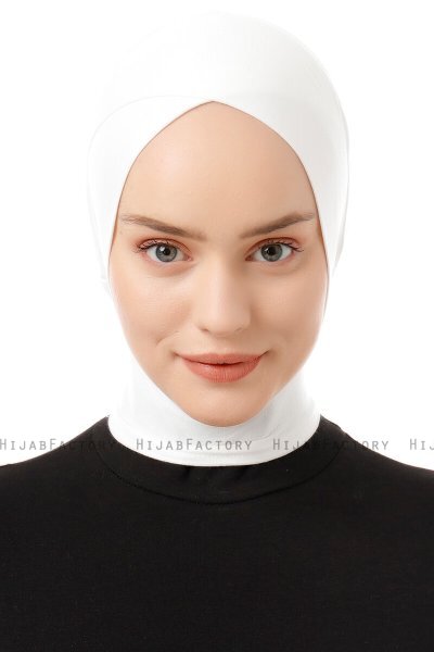 Elnara - Vit Cross Hijab Underslöja