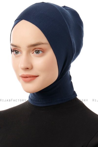 Elnara - Marinblå Cross Hijab Underslöja