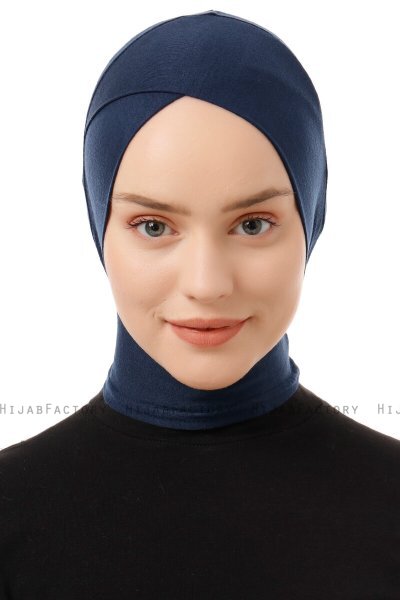 Elnara - Marinblå Cross Hijab Underslöja