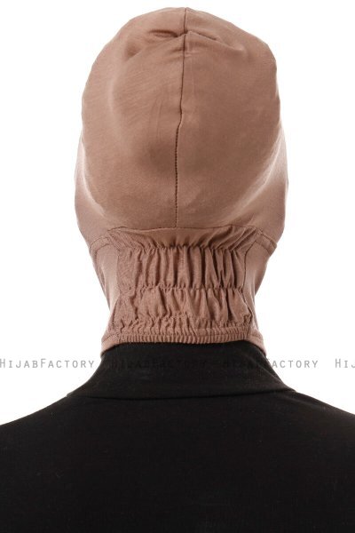 Elnara - Mörk Taupe Cross Hijab Underslöja