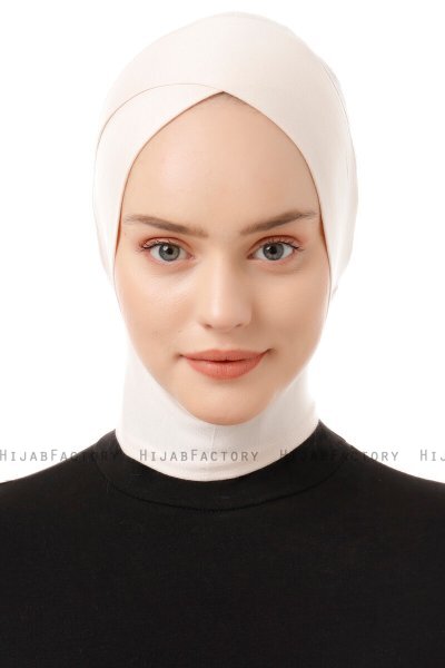 Elnara - Beige Cross Hijab Underslöja