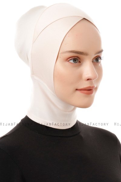 Elnara - Beige Cross Hijab Underslöja