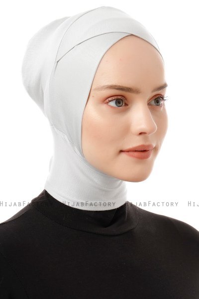 Elnara - Ljusgrå Cross Hijab Underslöja